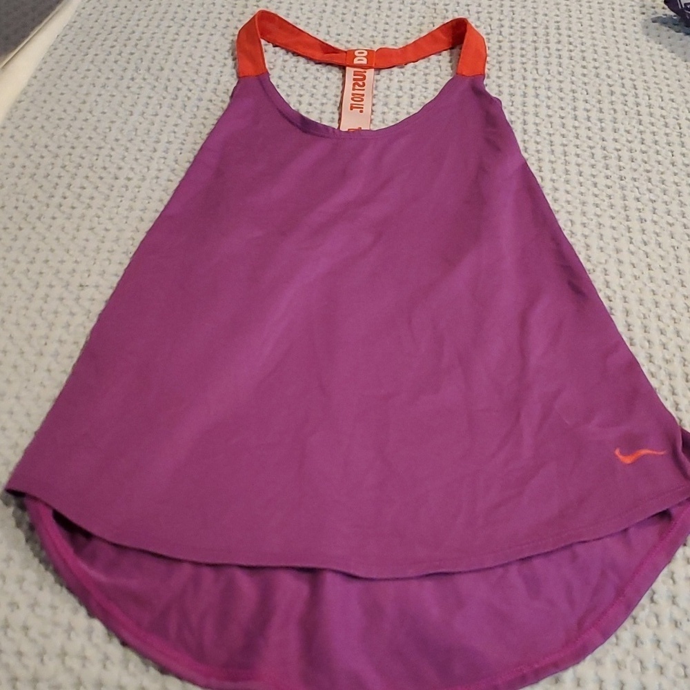 Nike Dri Fit Loose Fit Purple Racer Back Elastika Strap women’s Tank S